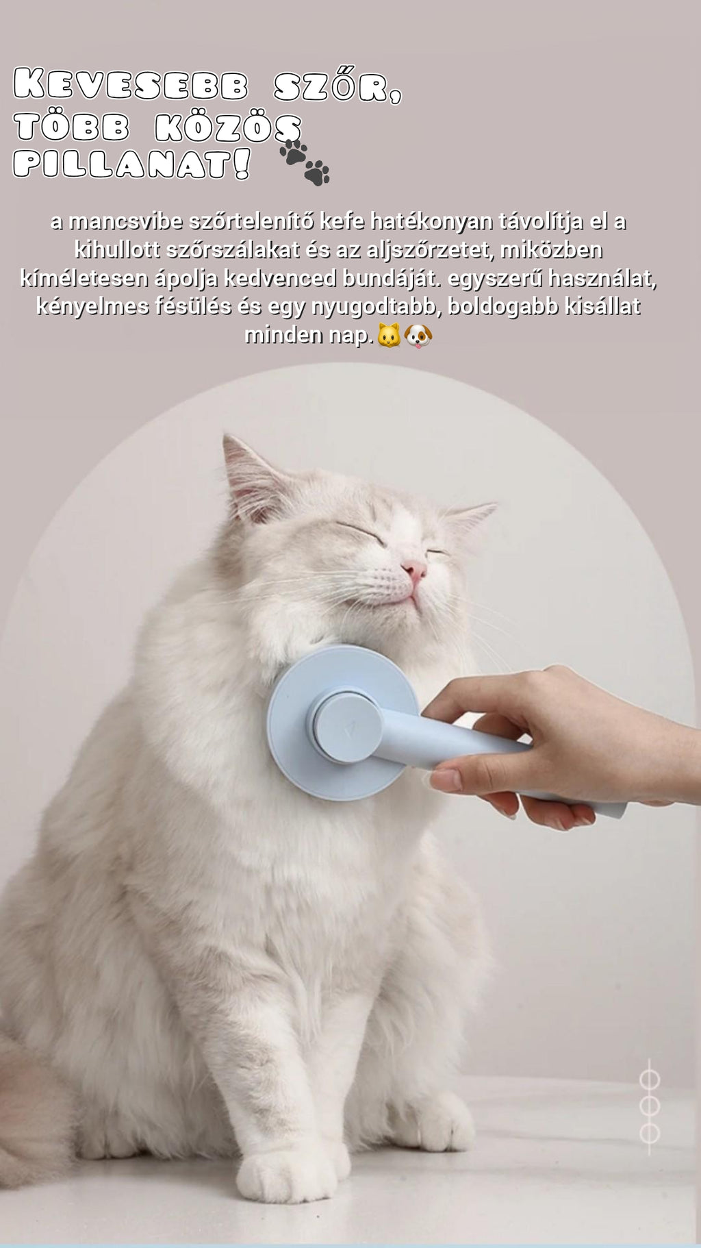 Öntisztító szőrápoló kefe
